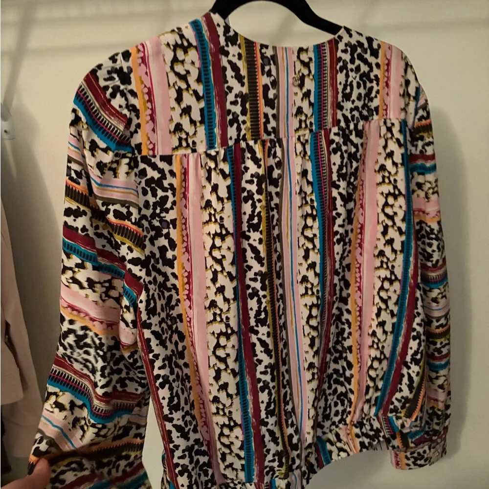Marie Oliver Vibrant Striped Wrap Blouse - Picture 5 of 9